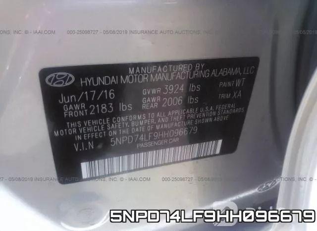 5NPD74LF9HH096679 фото 10