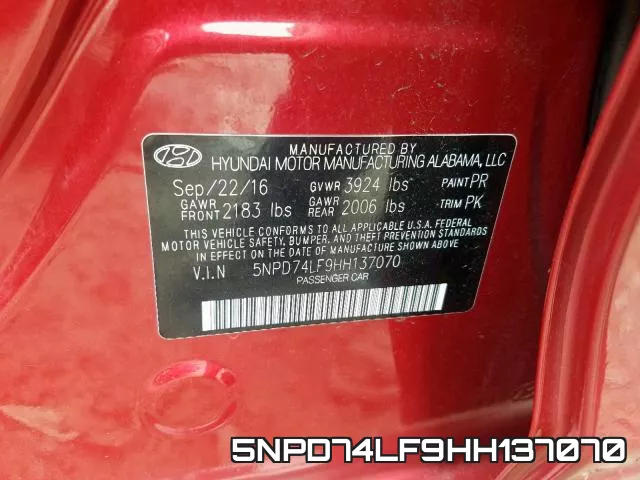 5NPD74LF9HH137070 фото 2