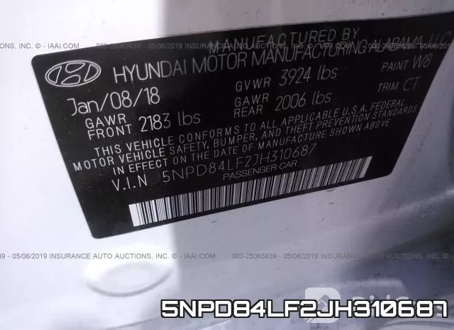 5NPD84LF2JH310687 фото 10