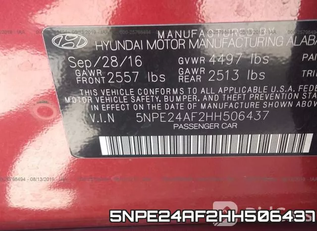 5NPE24AF2HH506437 фото 10