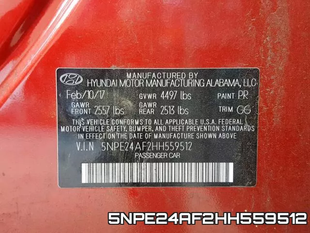 5NPE24AF2HH559512 фото 2