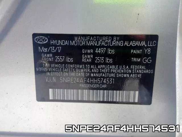 5NPE24AF4HH574531 фото 2