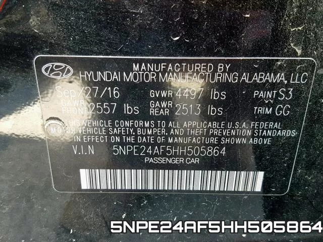 5NPE24AF5HH505864 фото 2
