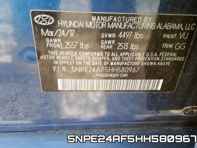 5NPE24AF5HH580967 фото 2