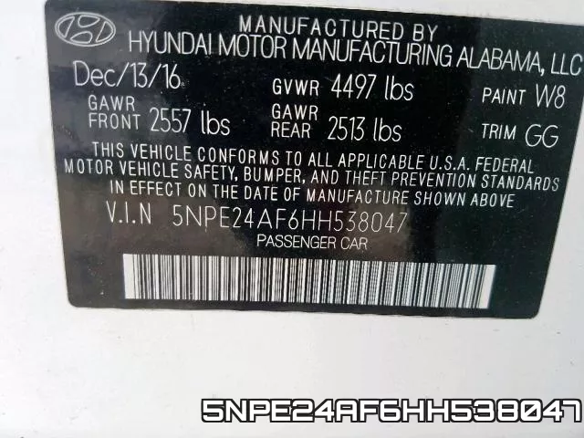 5NPE24AF6HH538047 фото 2