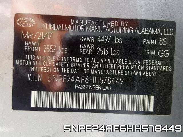 5NPE24AF6HH578449 фото 2