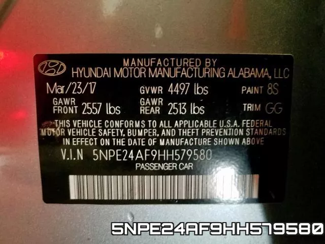 5NPE24AF9HH579580 фото 2