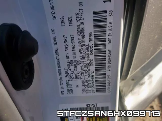 5TFCZ5AN6HX099713 фото 2