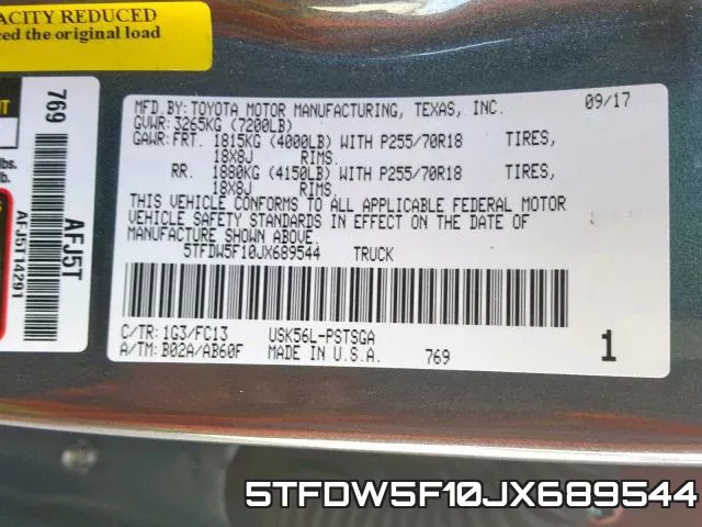 5TFDW5F10JX689544 фото 2