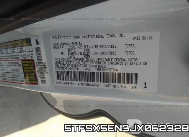 5TFSX5EN3JX062328 фото 10