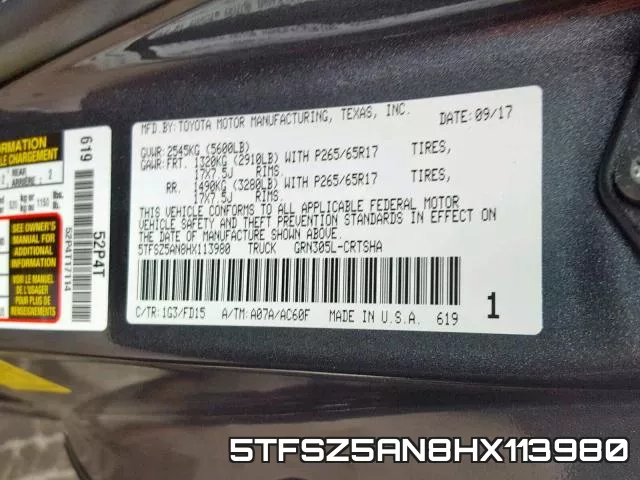 5TFSZ5AN8HX113980 фото 2