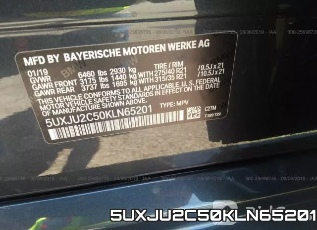 5UXJU2C50KLN65201 фото 10
