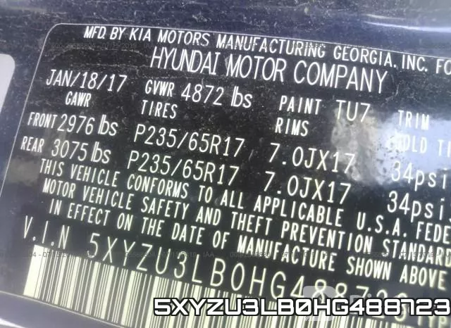 5XYZU3LB0HG488723 фото 10