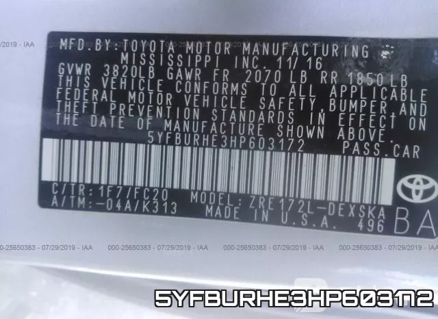 5YFBURHE3HP603172 фото 10