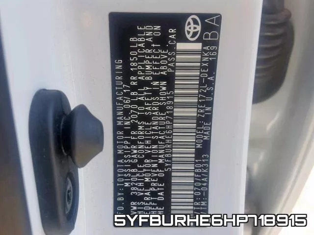 5YFBURHE6HP718915 фото 2