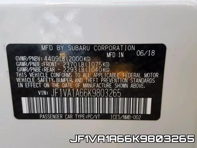 JF1VA1A66K9803265 фото 2
