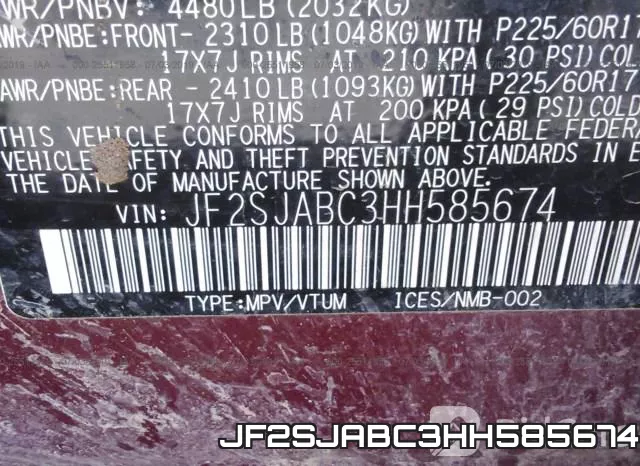 JF2SJABC3HH585674 фото 10