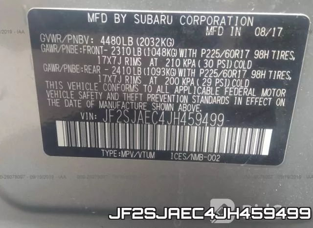 JF2SJAEC4JH459499 фото 10