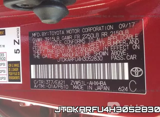 JTDKARFU4H3052830 фото 10