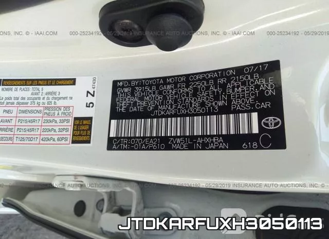 JTDKARFUXH3050113 фото 10