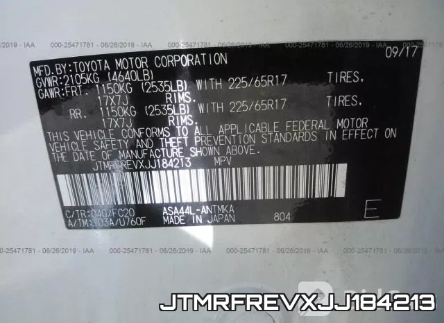 JTMRFREVXJJ184213 фото 10