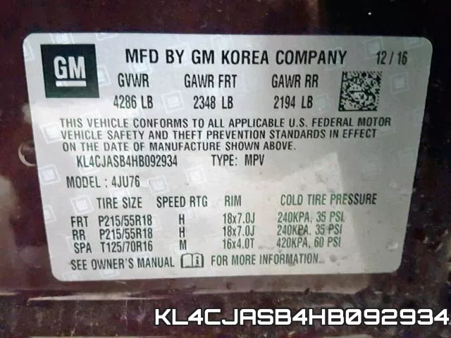 KL4CJASB4HB092934 фото 2