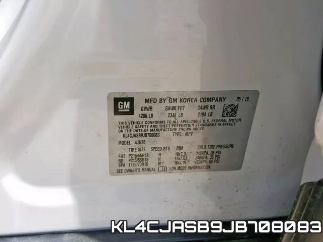KL4CJASB9JB708083 фото 2