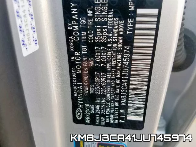 KM8J3CA41JU745974 фото 2