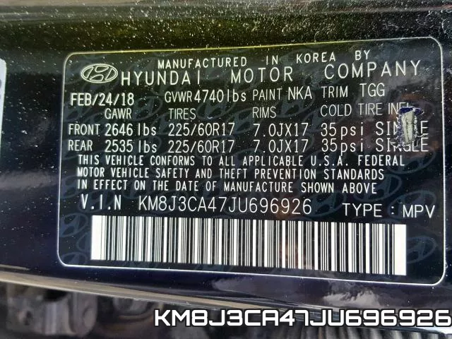 KM8J3CA47JU696926 фото 2
