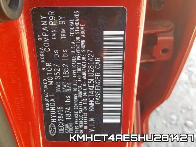 KMHCT4AE5HU281427 фото 2