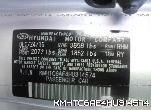 KMHTC6AE4HU314574 фото 10