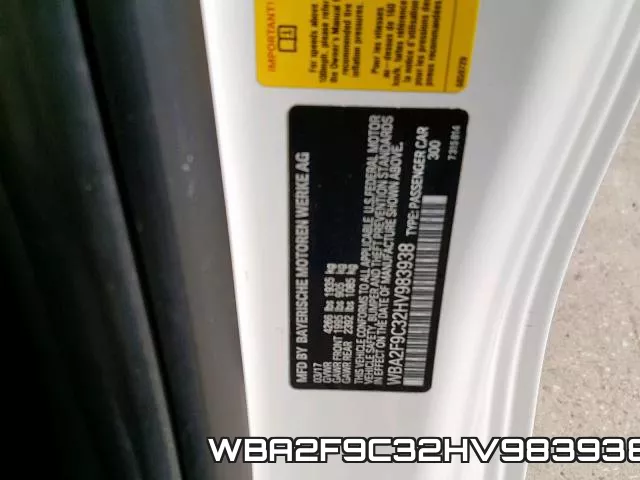 WBA2F9C32HV983938 фото 2