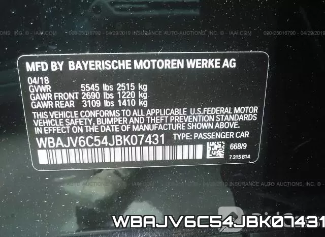 WBAJV6C54JBK07431 фото 10