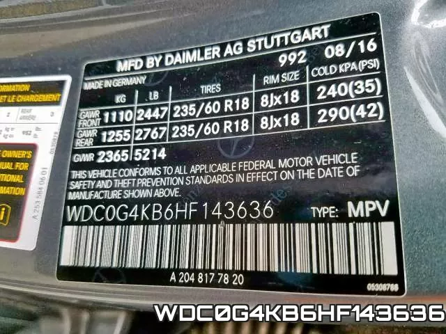 WDC0G4KB6HF143636 фото 2