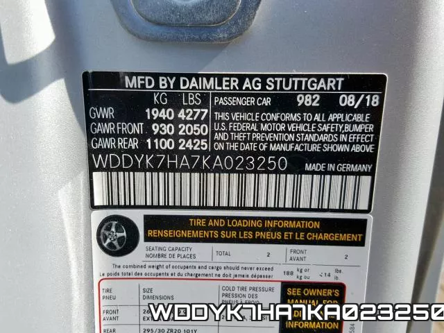 WDDYK7HA7KA023250 фото 2
