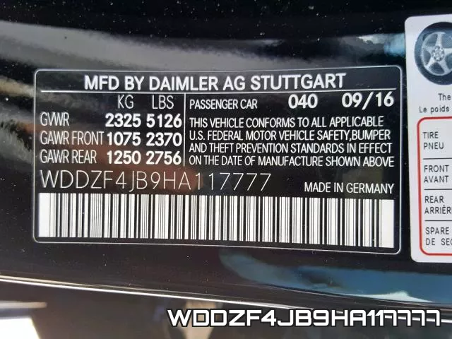 WDDZF4JB9HA117777 фото 2