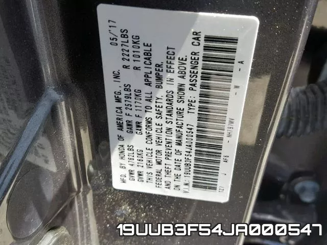 19UUB3F54JA000547 фото 2