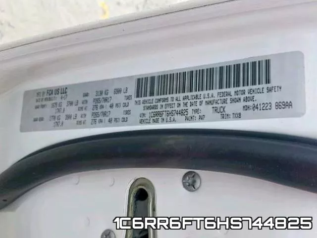 1C6RR6FT6HS744825 фото 2