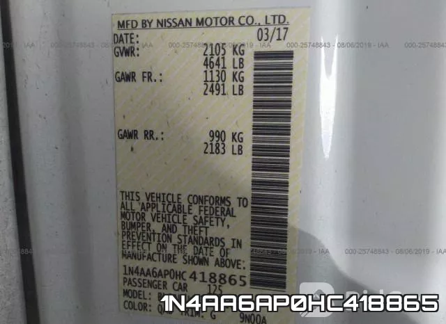 1N4AA6AP0HC418865 фото 10