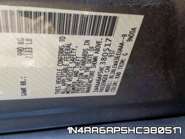 1N4AA6AP5HC380517 фото 2