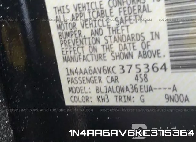 1N4AA6AV6KC375364 фото 10