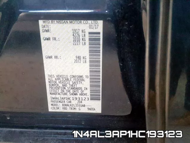 1N4AL3AP1HC193123 фото 2