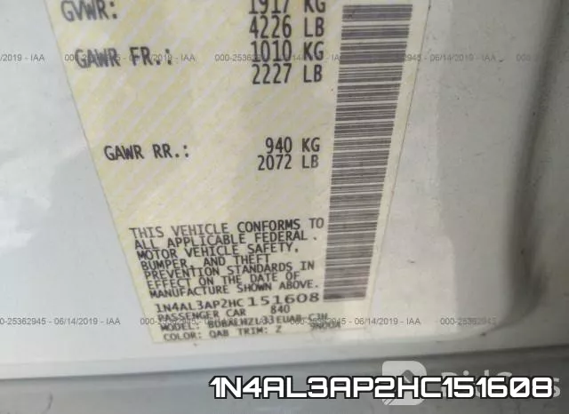 1N4AL3AP2HC151608 фото 10