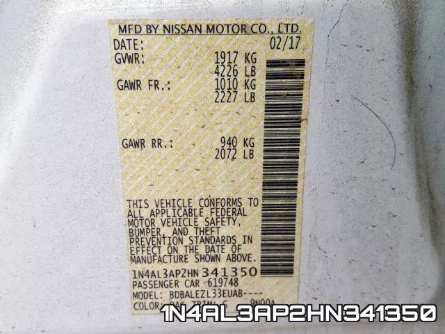 1N4AL3AP2HN341350 фото 2