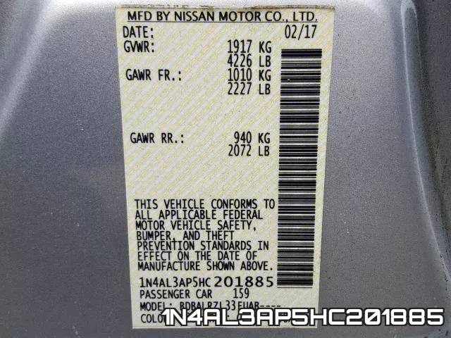 1N4AL3AP5HC201885 фото 2