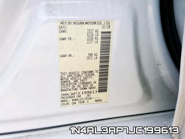 1N4AL3AP7JC199613 фото 2