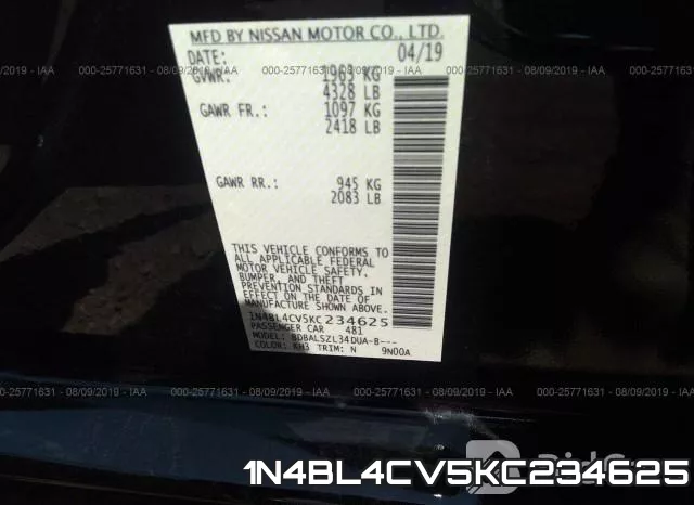 1N4BL4CV5KC234625 фото 10