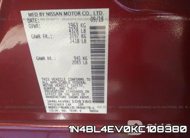 1N4BL4EV0KC108380 фото 10