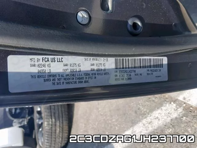 2C3CDZAG1JH237700 фото 2