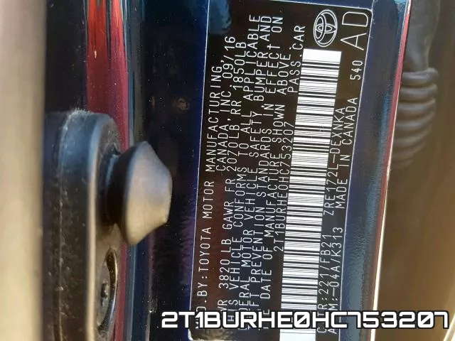2T1BURHE0HC753207 фото 2